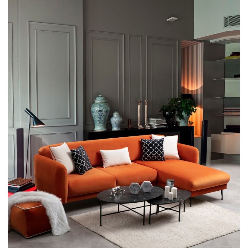 Corner Sofa-Bed Sevilla Corner Right (L3+Chl) Orange