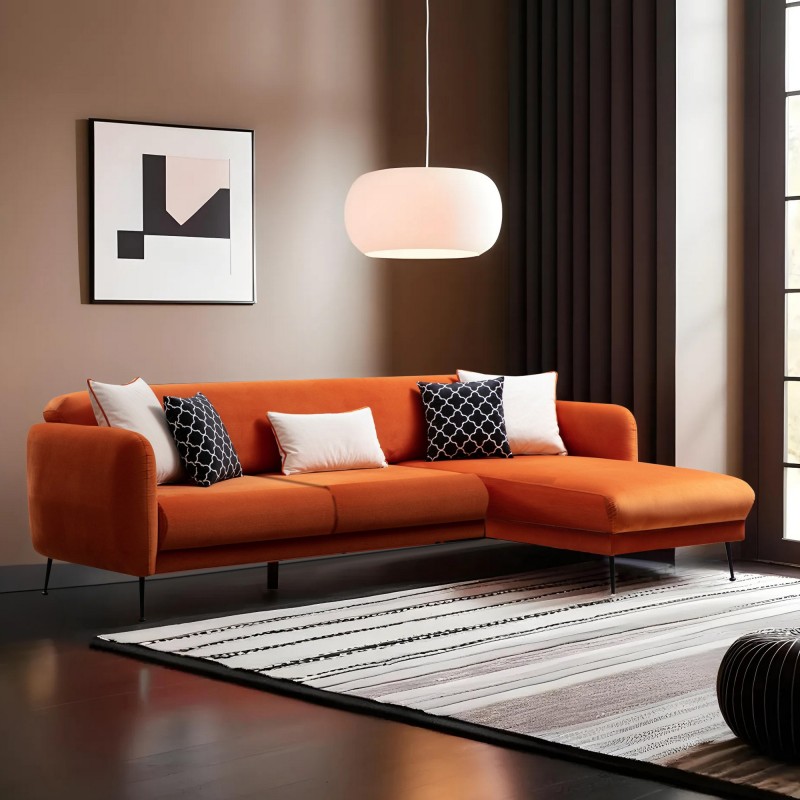 Corner Sofa-Bed Sevilla Corner Right (L3+Chl) Orange