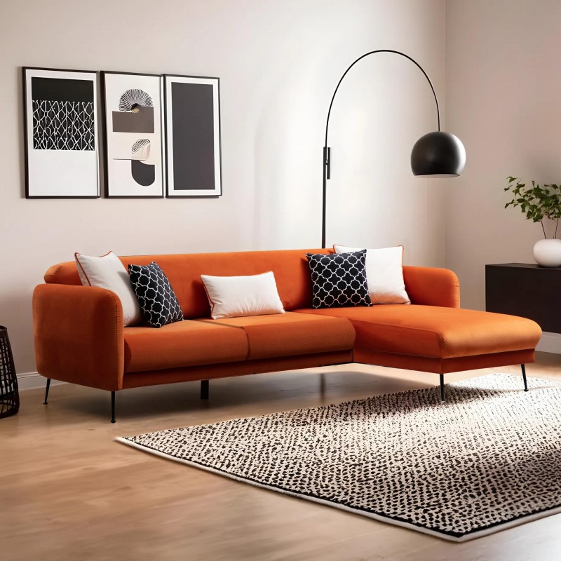 Corner Sofa-Bed Sevilla Corner Right (L3+Chl) Orange