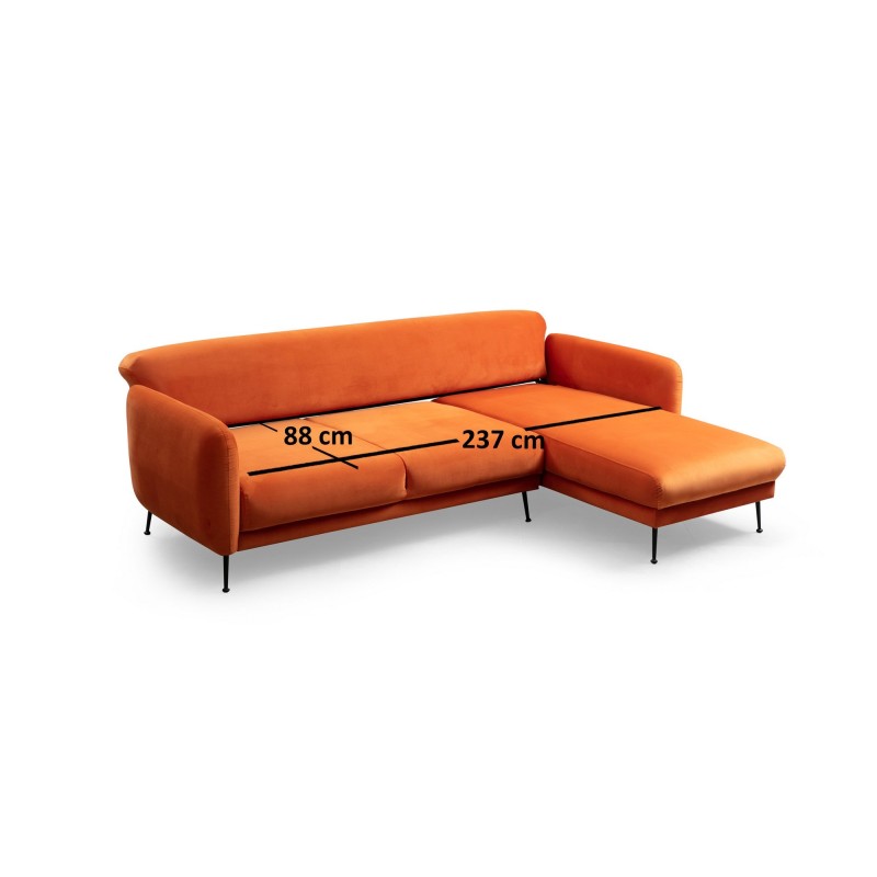 Corner Sofa-Bed Sevilla Corner Right (L3+Chl) Orange