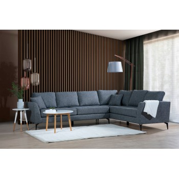 Corner Sofa Tempo Corner Right (L3+3) Dark Grey