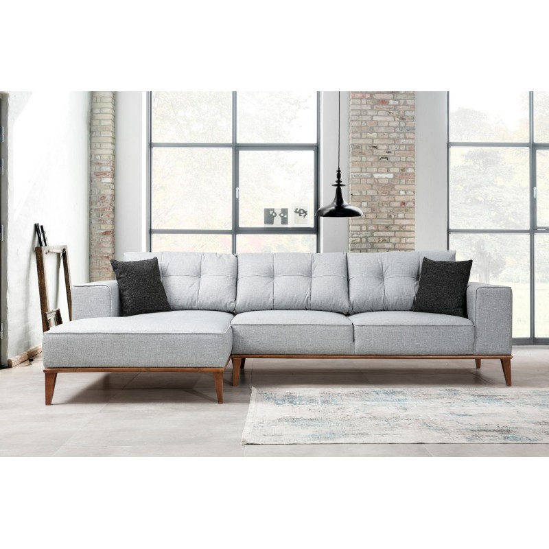 Corner Sofa-Bed Montana Corner Left (Chl+3R) Light Grey