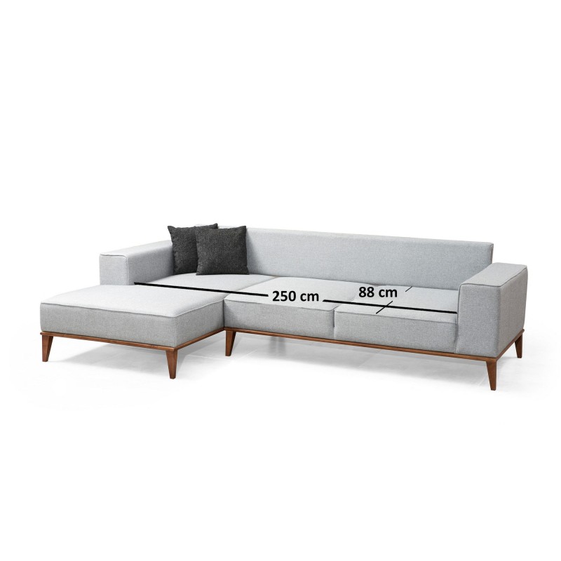 Corner Sofa-Bed Montana Corner Left (Chl+3R) Light Grey