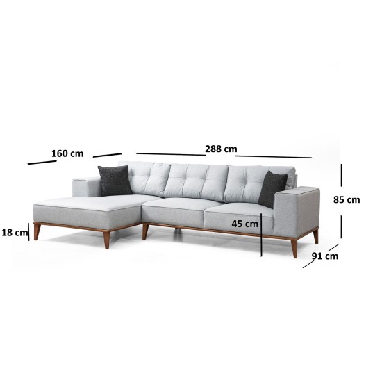 Corner Sofa-Bed Montana Corner Left (Chl+3R) Light Grey Corner Sofa-Bed Montana Corner Left (Chl+3R) Light Grey