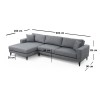 Corner Sofa-Bed Nordic Corner Left (Chl+3R) Dark Grey