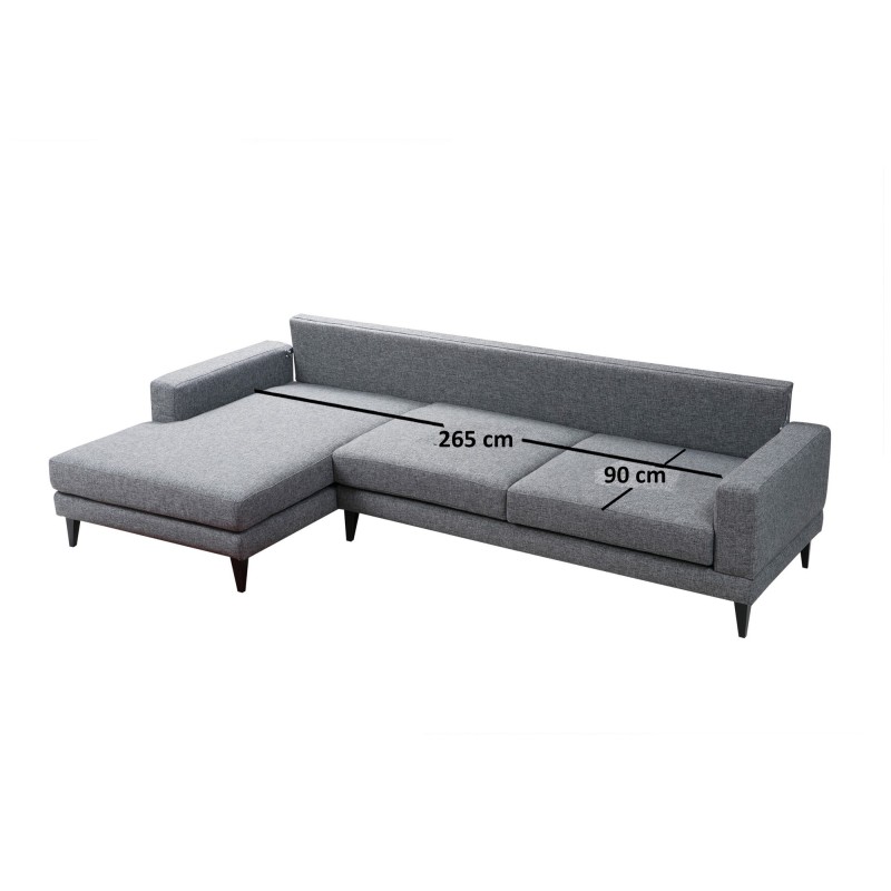 Corner Sofa-Bed Nordic Corner Left (Chl+3R) Dark Grey