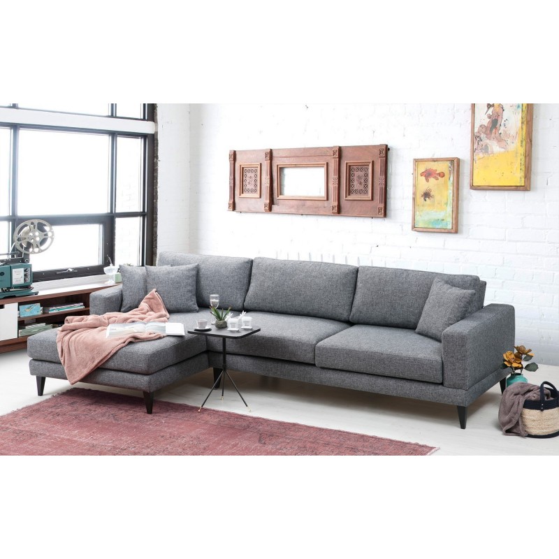 Corner Sofa-Bed Nordic Corner Left (Chl+3R) Dark Grey
