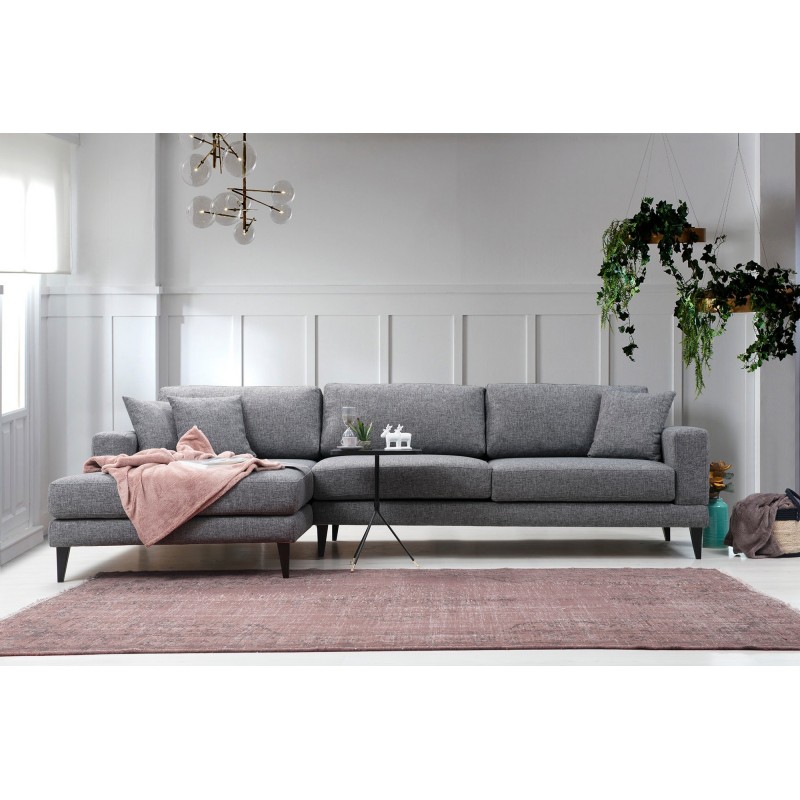 Corner Sofa-Bed Nordic Corner Left (Chl+3R) Dark Grey