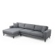 Corner Sofa-Bed Nordic Corner Left (Chl+3R) Dark Grey
