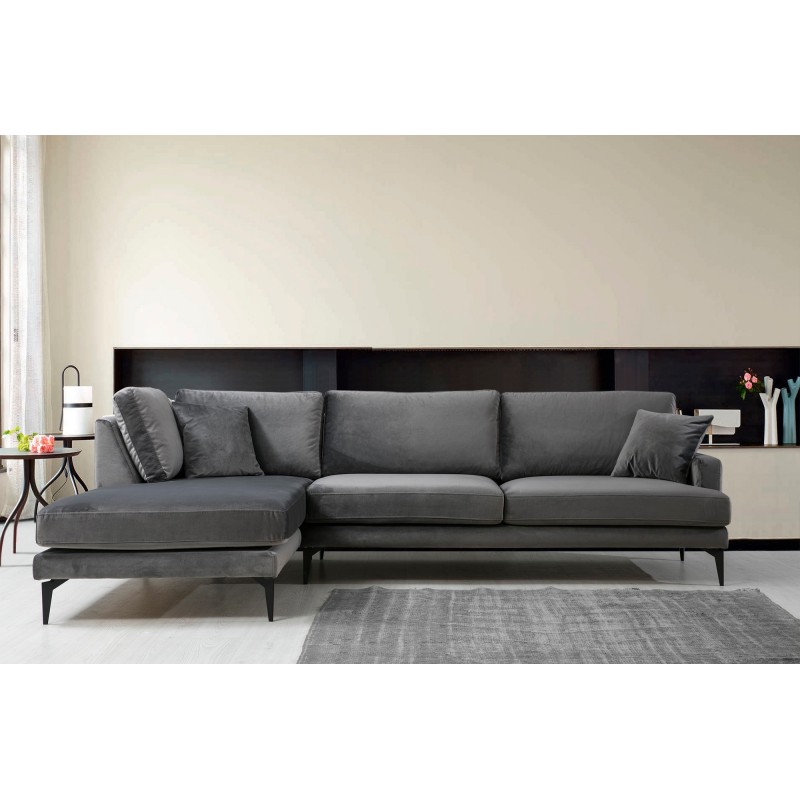 Corner Sofa Papira Corner Left (Chl+3R) - Anthracite Anthracite