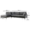 Corner Sofa Papira Corner Left (Chl+3R) - Anthracite Anthracite