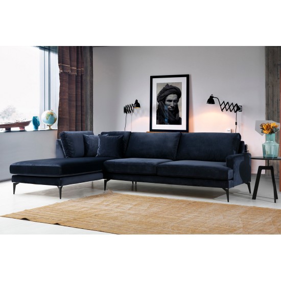 Γωνιακός Καναπές Papira Αριστερή Γωνία (Chl+3R) 283x90x88εκ - Navy Blue Γωνιακός Καναπές Papira Αριστερή Γωνία (Chl+3R) 283x90x88εκ - Navy Blue