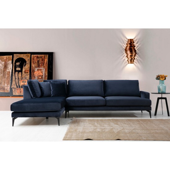 Γωνιακός Καναπές Papira Αριστερή Γωνία (Chl+3R) 283x90x88εκ - Navy Blue Γωνιακός Καναπές Papira Αριστερή Γωνία (Chl+3R) 283x90x88εκ - Navy Blue