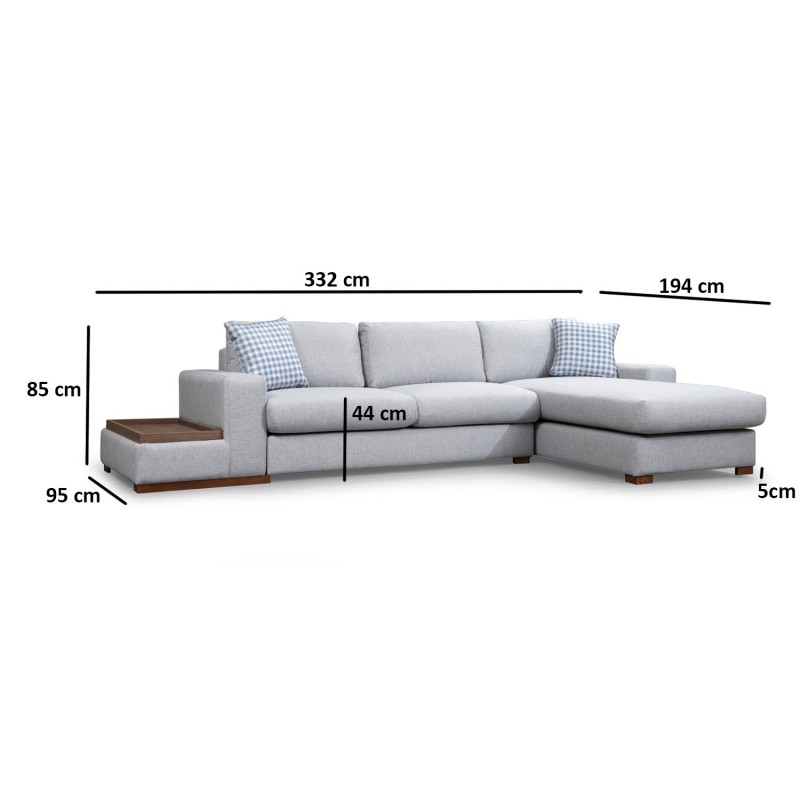 Corner Sofa Loop 15 Light Grey