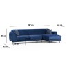 Corner Sofa-Bed Image Corner Right ( L3-Chl ) - Navy Blue Navy Blue