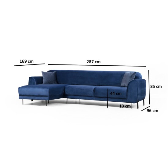 Corner Sofa-Bed Image Corner Left ( Chl-3R ) - Navy Blue Navy Blue