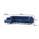 Corner Sofa-Bed Image Corner Left ( Chl-3R ) - Navy Blue Navy Blue