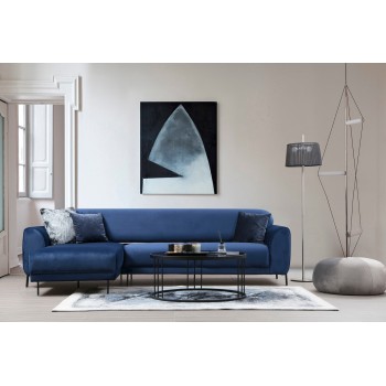 Corner Sofa-Bed Image Corner Left ( Chl-3R ) - Navy Blue Navy Blue
