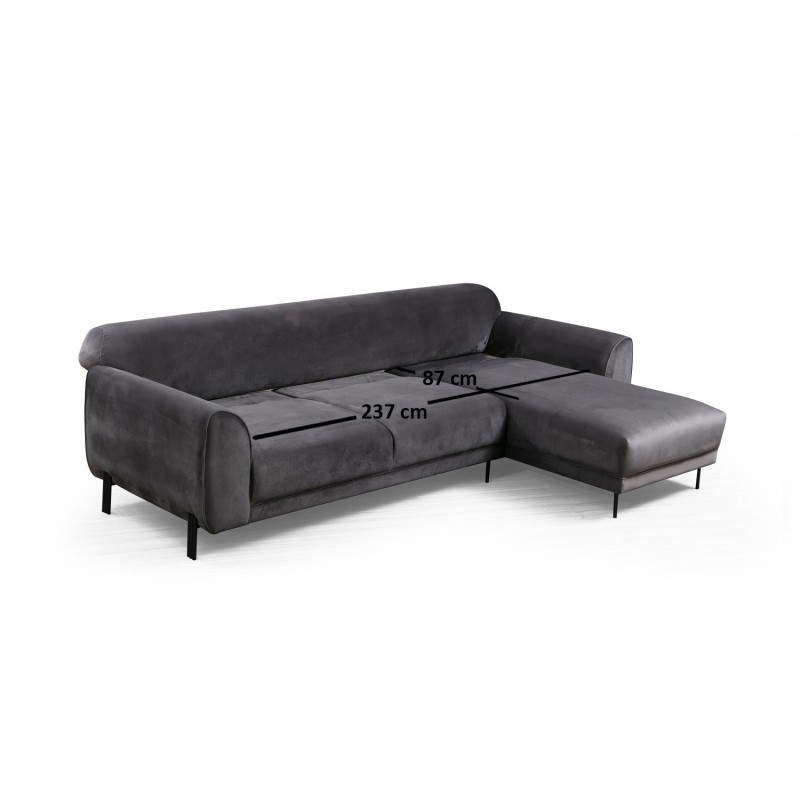 Corner Sofa-Bed Image Corner Right ( L3-Chl ) - Anthracite Anthracite