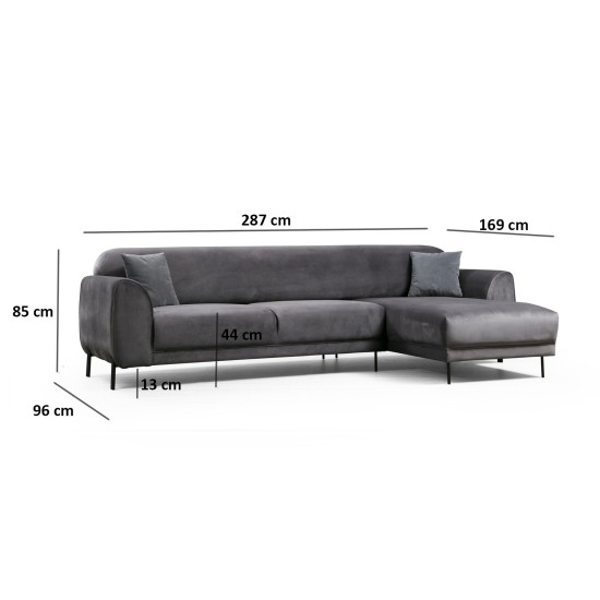 Corner Sofa-Bed Image Corner Right ( L3-Chl ) - Anthracite Anthracite Corner Sofa-Bed Image Corner Right ( L3-Chl ) - Anthracite Anthracite