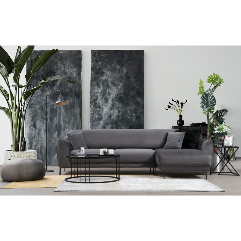 Corner Sofa-Bed Image Corner Right ( L3-Chl ) - Anthracite Anthracite
