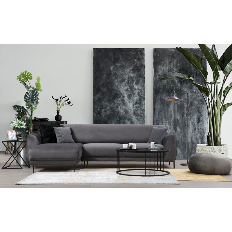 Corner Sofa-Bed Image Corner Left ( Chl-3R ) - Anthracite Anthracite