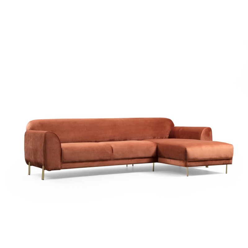 Corner Sofa-Bed Image Corner Right ( L3-Chl ) - Cinnamon Cinnamon