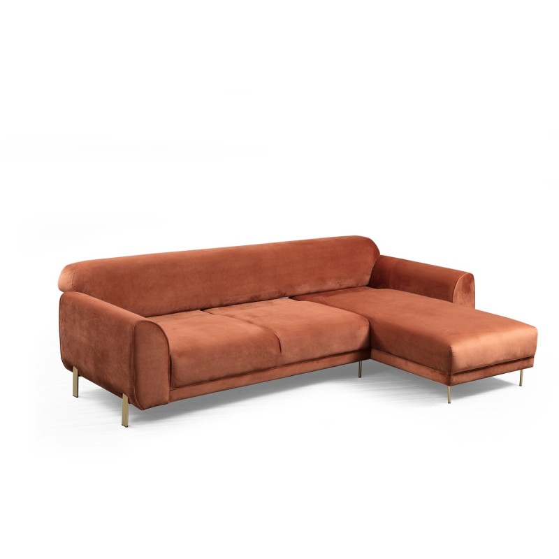 Corner Sofa-Bed Image Corner Right ( L3-Chl ) - Cinnamon Cinnamon