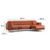 Corner Sofa-Bed Image Corner Right ( L3-Chl ) - Cinnamon Cinnamon