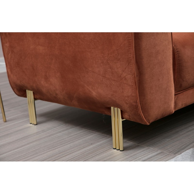 Corner Sofa-Bed Image Corner Right ( L3-Chl ) - Cinnamon Cinnamon