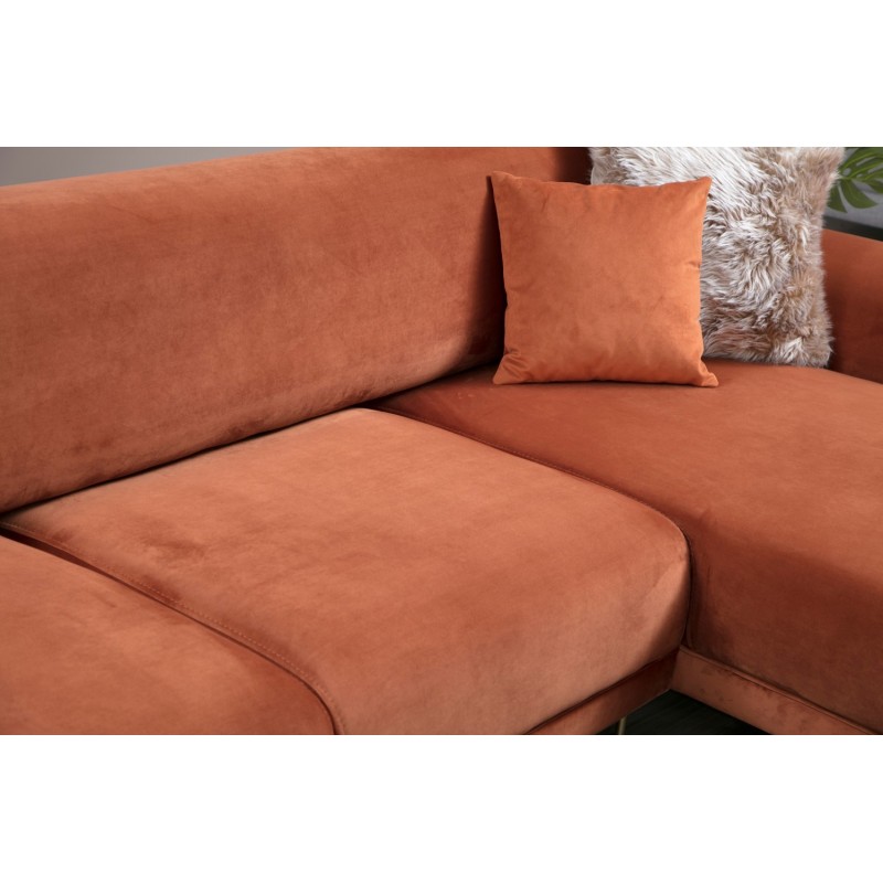 Corner Sofa-Bed Image Corner Right ( L3-Chl ) - Cinnamon Cinnamon