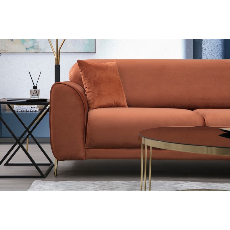 Corner Sofa-Bed Image Corner Right ( L3-Chl ) - Cinnamon Cinnamon