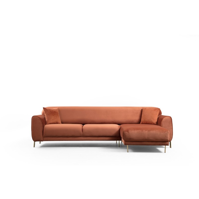 Corner Sofa-Bed Image Corner Right ( L3-Chl ) - Cinnamon Cinnamon
