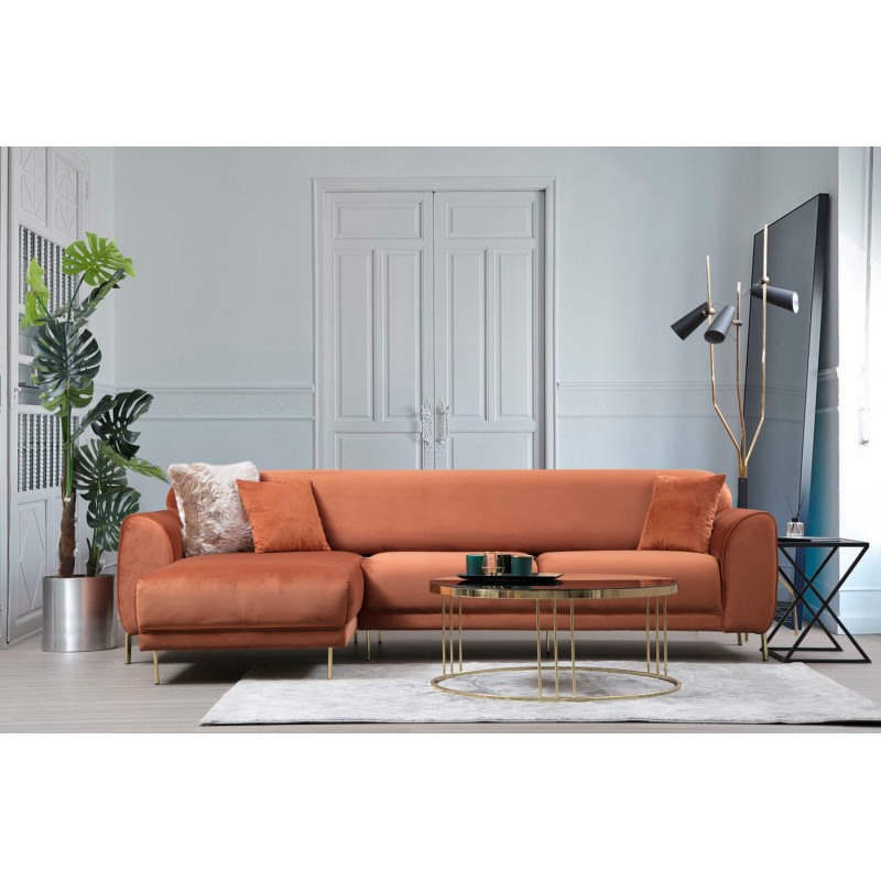 Corner Sofa-Bed Image Corner Left ( Chl-3R ) - Cinnamon Cinnamon
