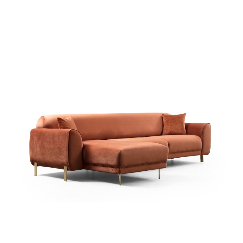 Corner Sofa-Bed Image Corner Left ( Chl-3R ) - Cinnamon Cinnamon