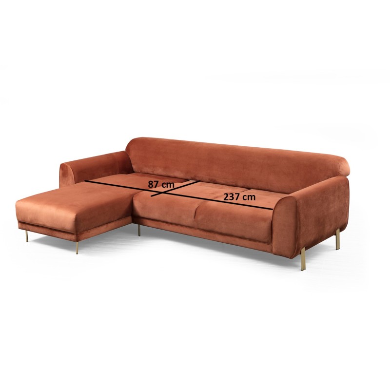 Corner Sofa-Bed Image Corner Left ( Chl-3R ) - Cinnamon Cinnamon