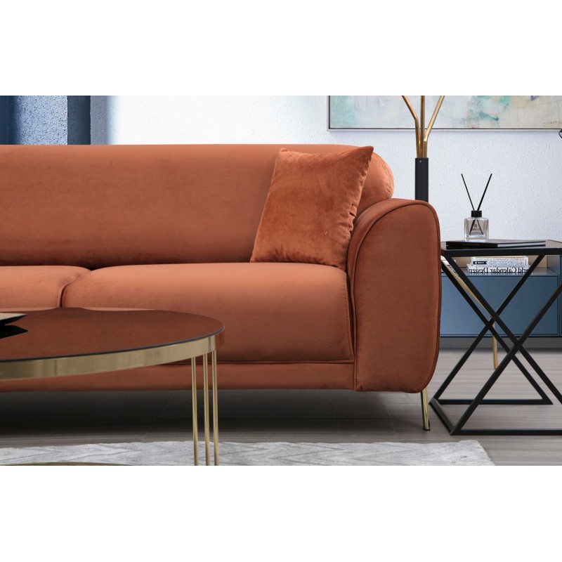 Corner Sofa-Bed Image Corner Left ( Chl-3R ) - Cinnamon Cinnamon
