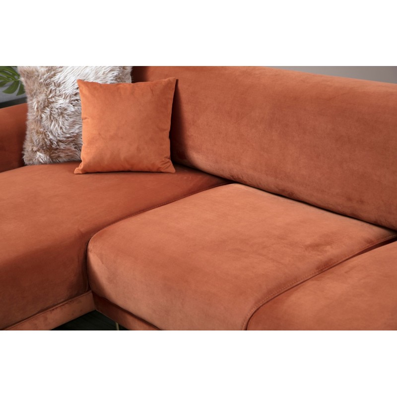 Corner Sofa-Bed Image Corner Left ( Chl-3R ) - Cinnamon Cinnamon