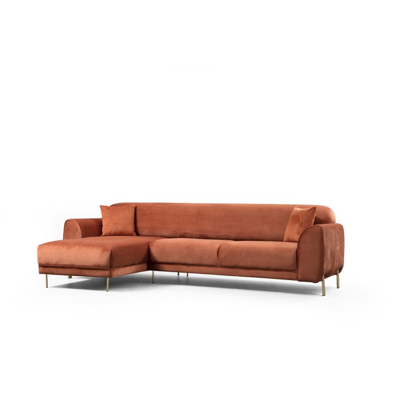 Corner Sofa-Bed Image Corner Left ( Chl-3R ) - Cinnamon Cinnamon
