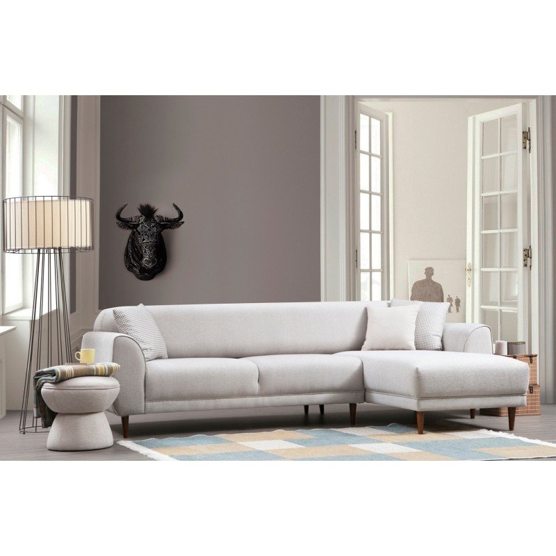 Corner Sofa-Bed Image Corner Right ( L3-Chl ) - Beige Beige