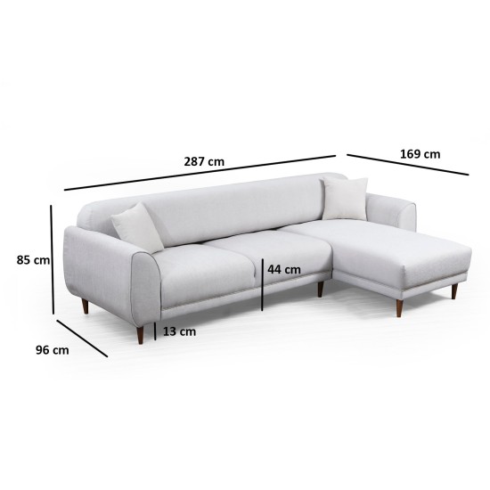 Corner Sofa-Bed Image Corner Right ( L3-Chl ) - Beige Beige Corner Sofa-Bed Image Corner Right ( L3-Chl ) - Beige Beige