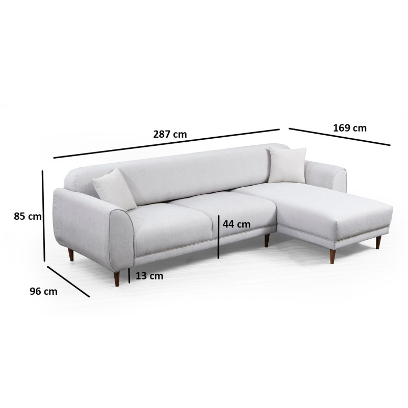 Corner Sofa-Bed Image Corner Right ( L3-Chl ) - Beige Beige