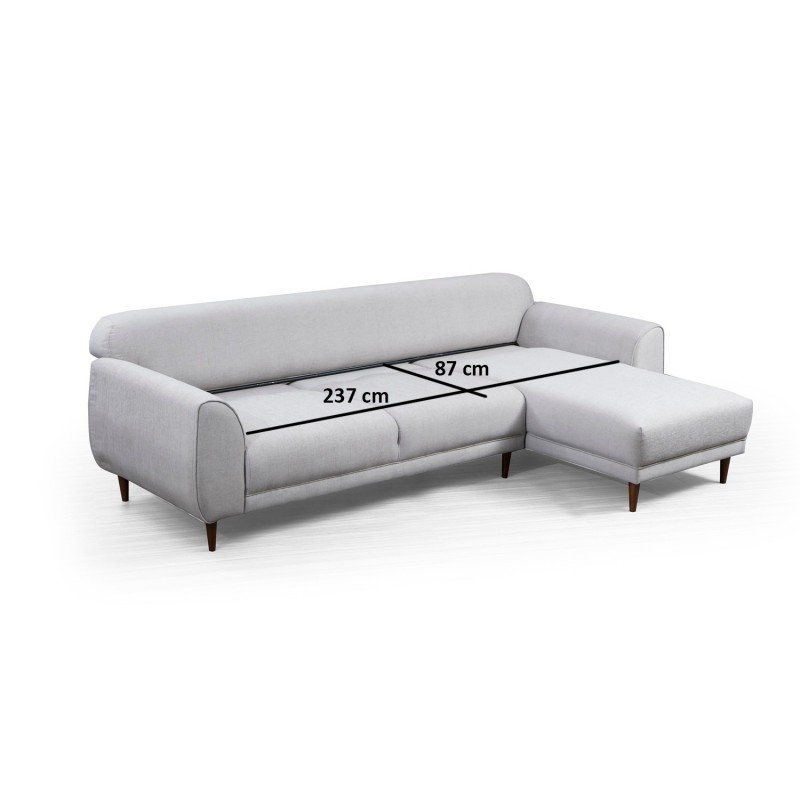 Corner Sofa-Bed Image Corner Right ( L3-Chl ) - Beige Beige