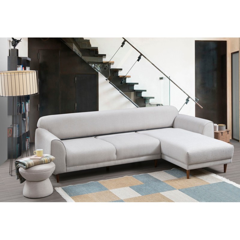 Corner Sofa-Bed Image Corner Right ( L3-Chl ) - Beige Beige