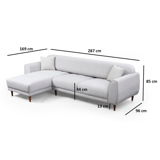 Corner Sofa-Bed Image Corner Left ( Chl-3R ) - Beige Beige Corner Sofa-Bed Image Corner Left ( Chl-3R ) - Beige Beige