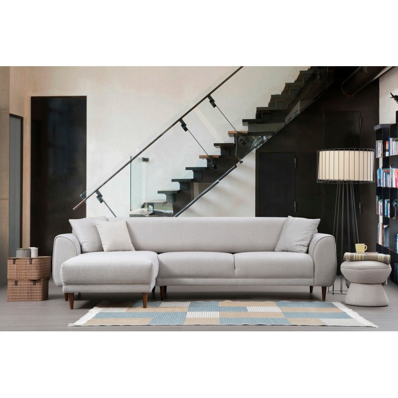 Corner Sofa-Bed Image Corner Left ( Chl-3R ) - Beige Beige
