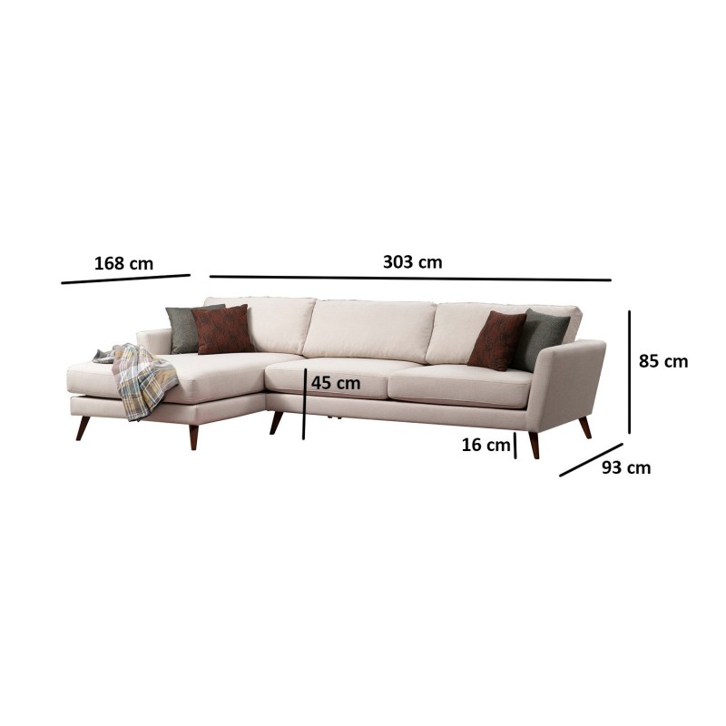 Corner Sofa-Bed Mayorka Corner Large Left (Chl - 3R ) - Beige Beige