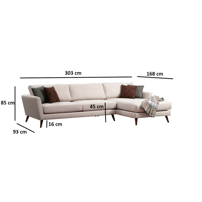 Atelier del Sofa Corner Sofa-Bed Mayorka Corner Large Right ( L3 - Chl ) - Beige Beige
Brown