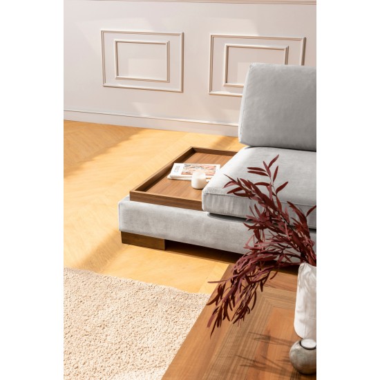 Corner Sofa Tulip Corner Right With Pouf - Light Grey Light Grey Corner Sofa Tulip Corner Right With Pouf - Light Grey Light Grey