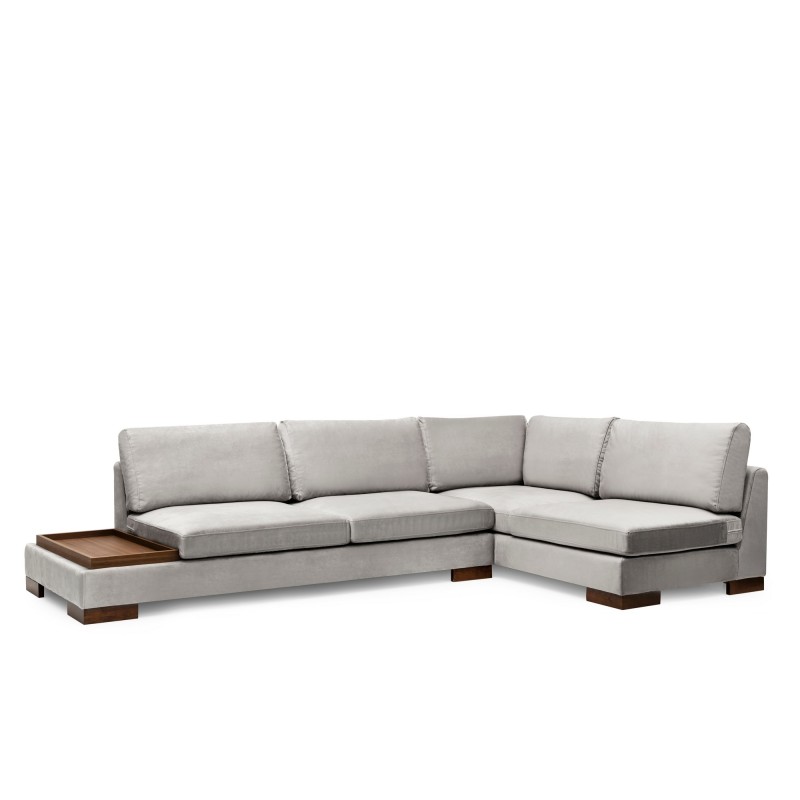 Corner Sofa Tulip Corner Right With Pouf - Light Grey Light Grey